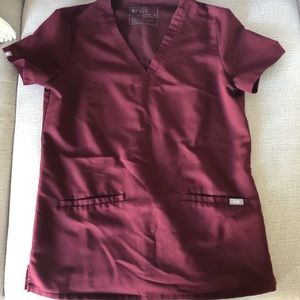 FIGS burgundy scrub top!